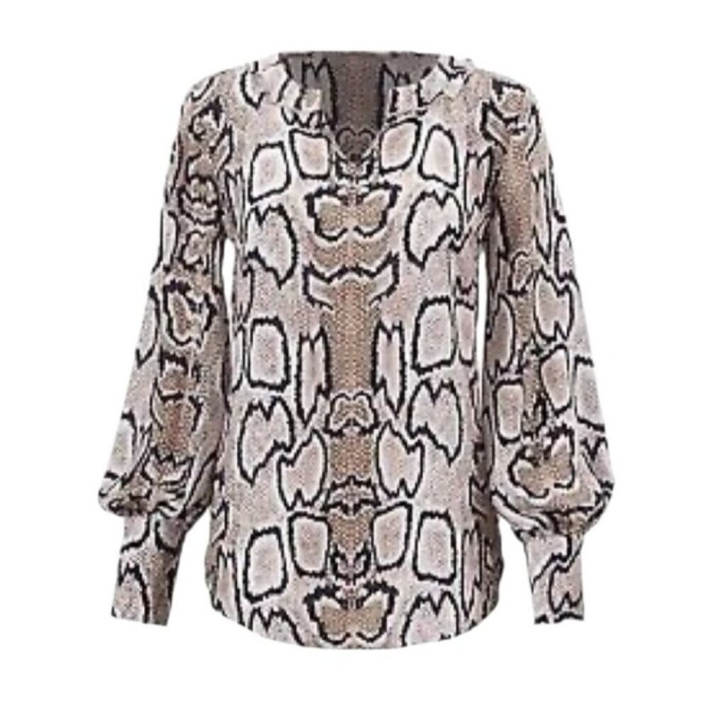 Cabi Serpentine Snake Print Blouse Size M
